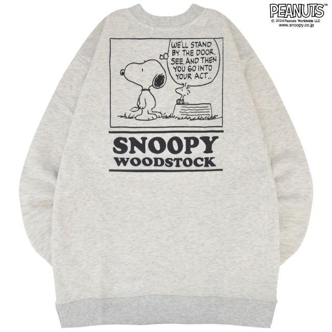 SNOOPY（スヌーピー） オラフ ルーシー プリント トレーナー 裏起毛