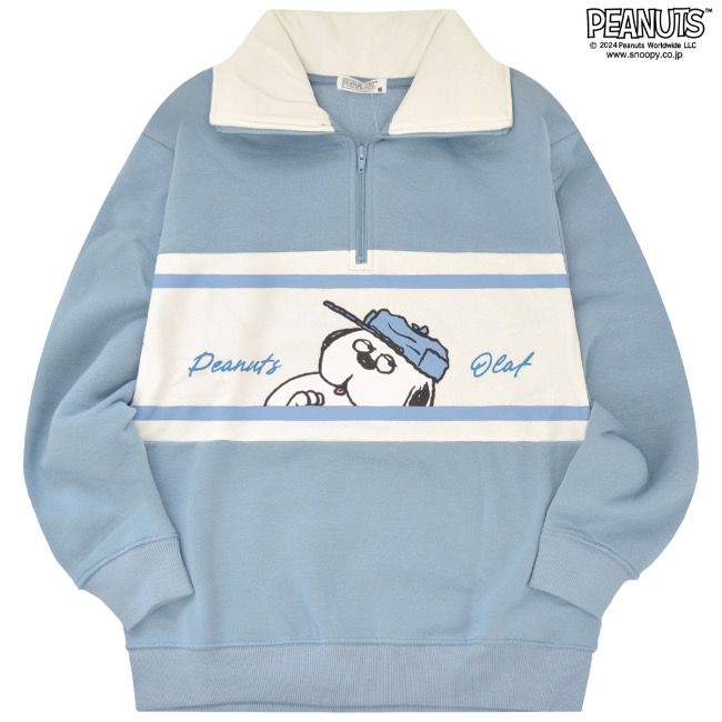 SNOOPY（スヌーピー） 長袖 トップス ハーフジップ 裏起毛 オラフ