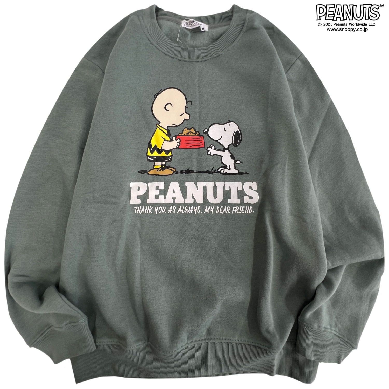 ピーナッツ レーベル スヌーピー チャーリーブラウン オラフ プリント
