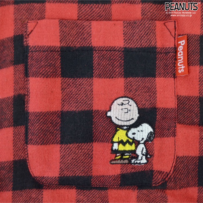 SNOOPY（スヌーピー） チェックシャツ フランネル ギンガムチェック
