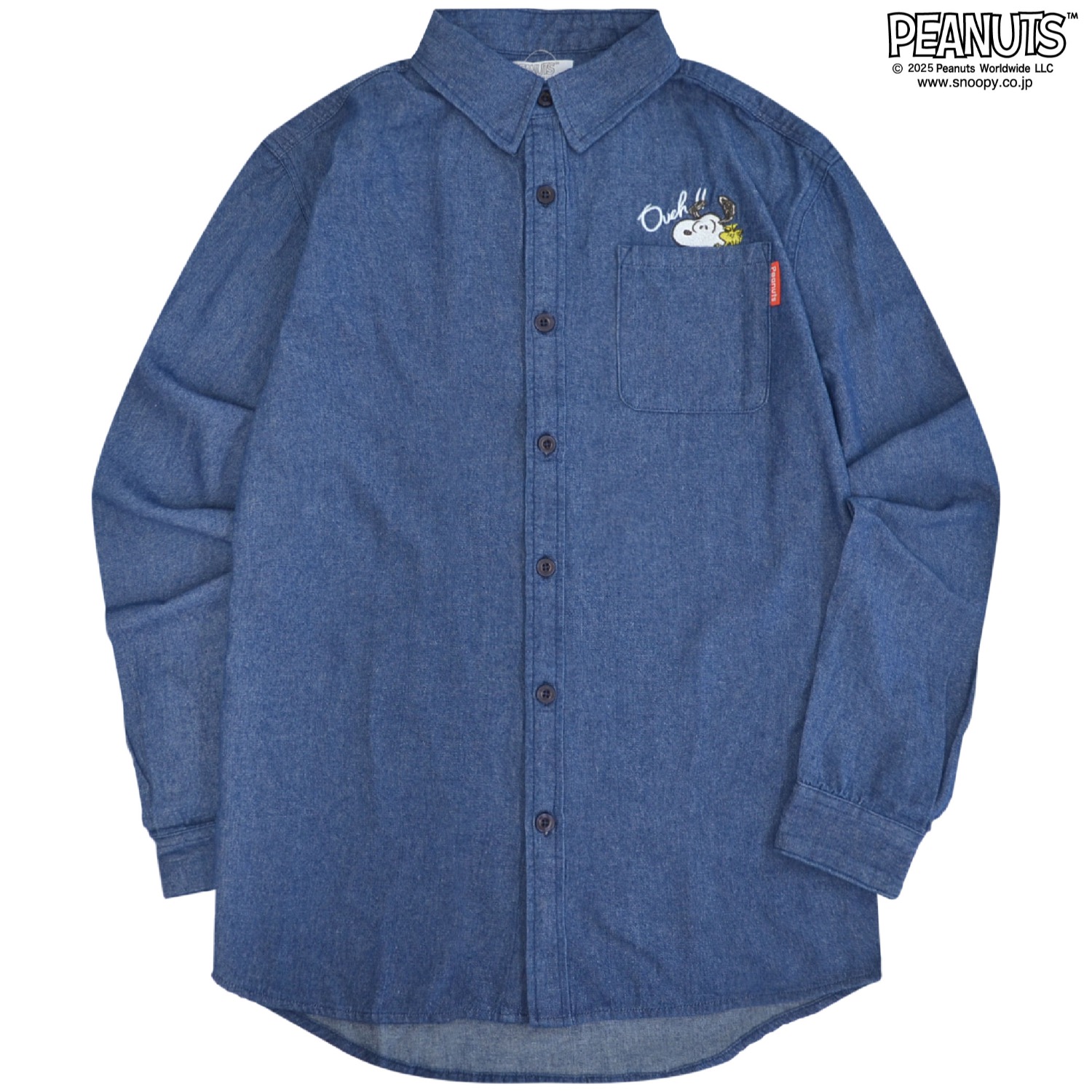 SNOOPY（スヌーピー） フレンズ きょうだい 刺繍デニムヒッコリー長袖