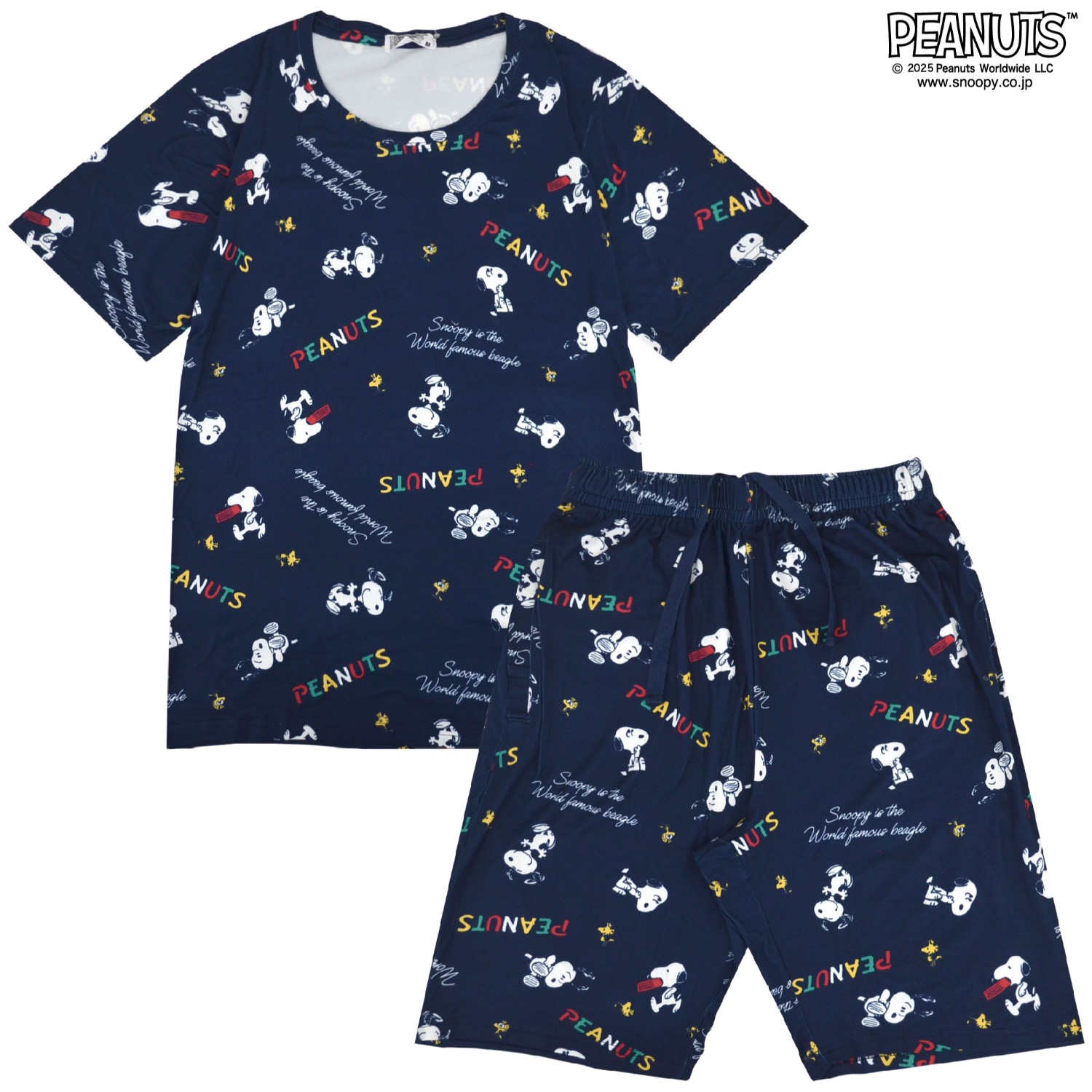 SNOOPY（スヌーピー） 半袖 シャツ ハーフパンツ セットアップ 上下