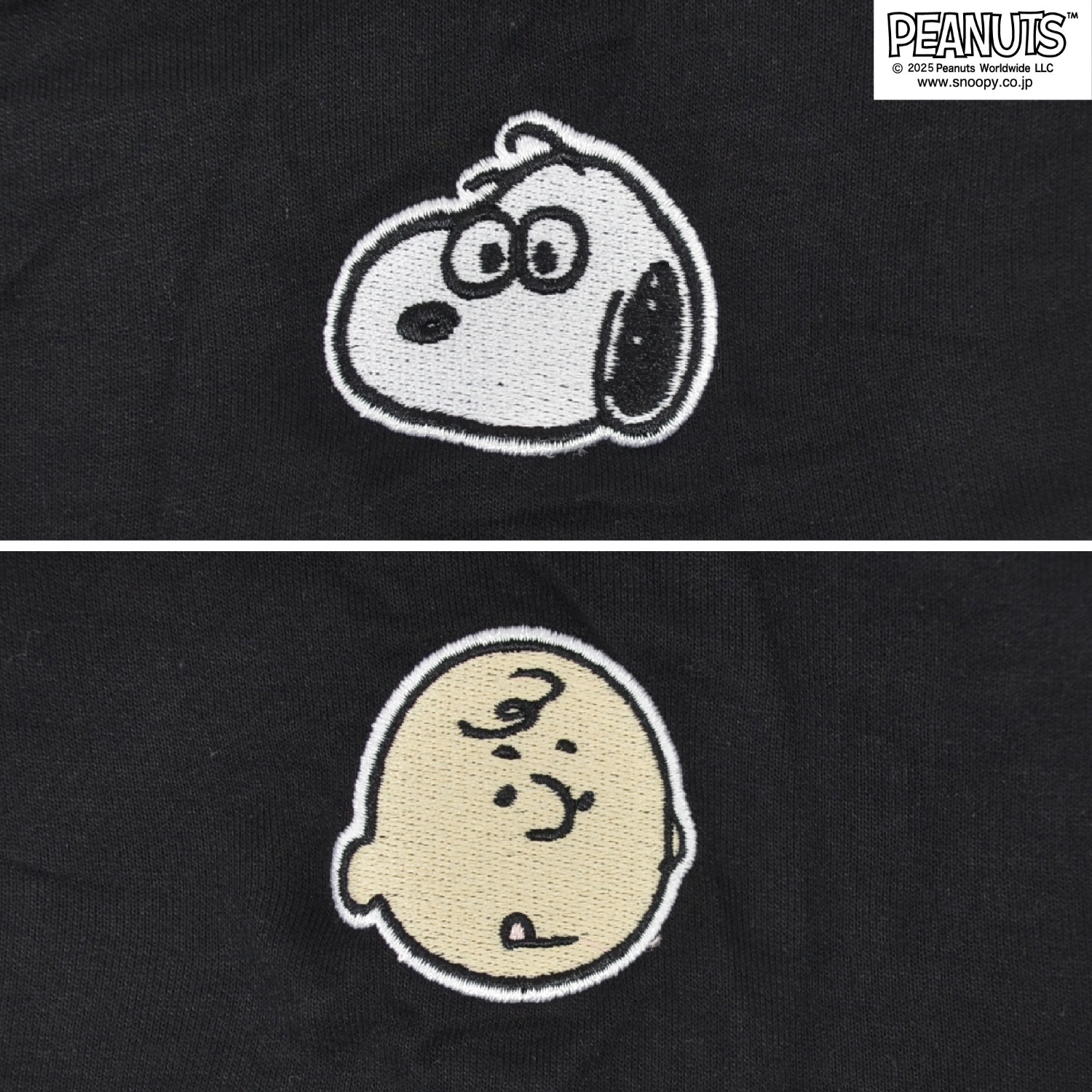 SNOOPY（スヌーピー） チャーリーブラウン ZIPパーカー 半袖 裏毛 刺繍