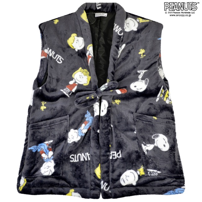 SNOOPY スヌーピー ベスト 半纏 ルームウェア 部屋着 防寒 ボア