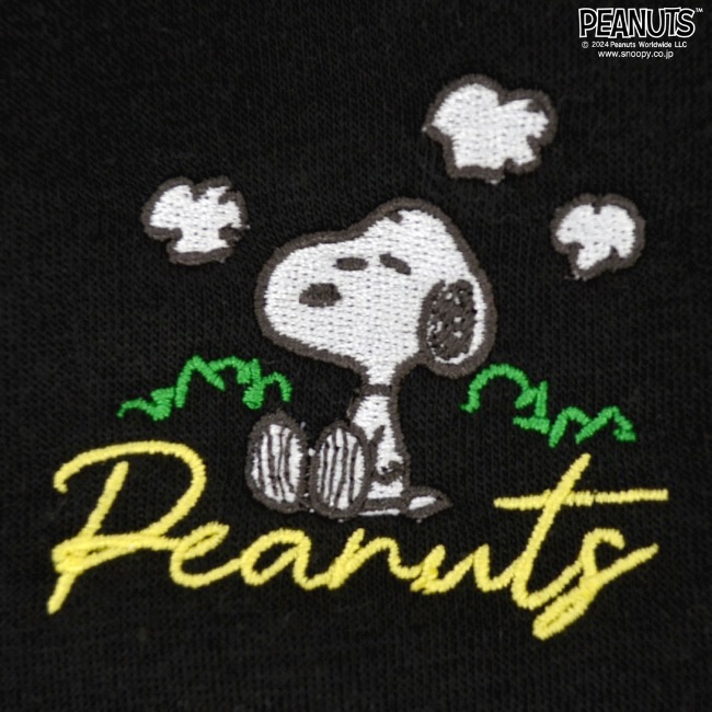 SNOOPY（スヌーピー） 刺繍 裏起毛 指抜き袖 クロップド トレーナー