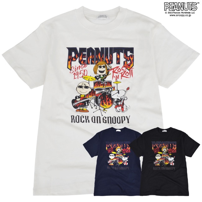 SNOOPY（スヌーピー） ピーナッツ 半袖 ロックオンスヌーピー Tシャツ 