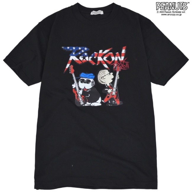 SNOOPY（スヌーピー） ピーナッツ 半袖 ロックンロール Tシャツ春夏秋 