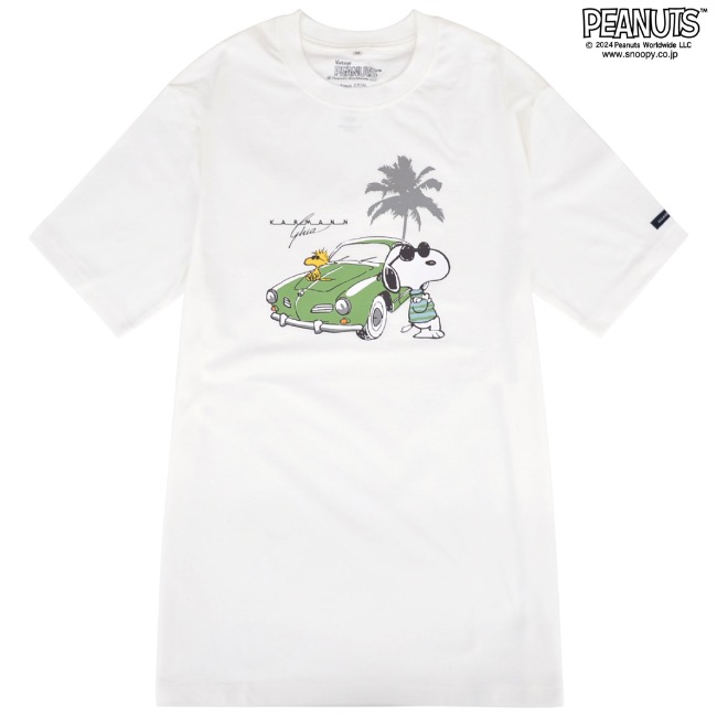 スヌーピー Tシャツ 半袖 フォルクスワーゲン トップス ジョークール 大人 車 フォト プリント SNOOPY JOE COOL PEANUTS Volkswagen｜chara-basket｜02