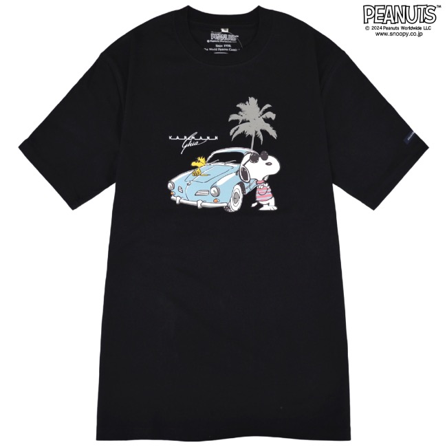 スヌーピー Tシャツ 半袖 フォルクスワーゲン トップス ジョークール 大人 車 フォト プリント SNOOPY JOE COOL PEANUTS Volkswagen｜chara-basket｜03