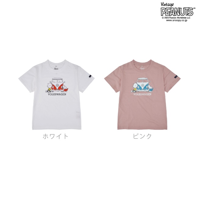 スヌーピー ピーナッツ フォルクスワーゲン Tシャツ キッズ 子供 半袖 トップス コラボ SNOOPY PEANUTS VOLKSWAGEN｜chara-basket｜07