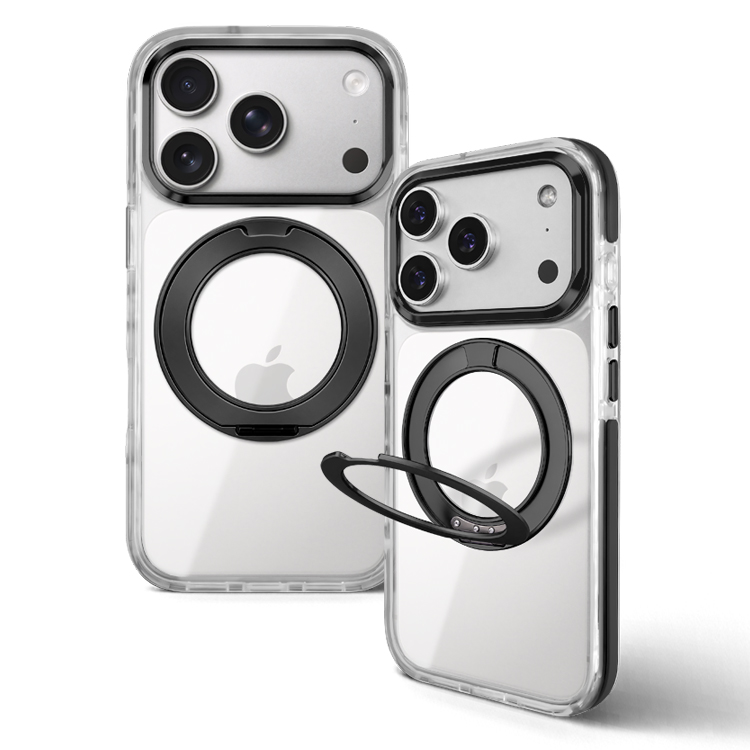 MagSafe対応 iPhone ケース 360度回転 リング付き スタンド内蔵 クリア 耐衝撃 スマホケース 透明 スマホリング カバー おしゃれ バンパー 背面カバー | ZENIX DESIGN TECH | 01