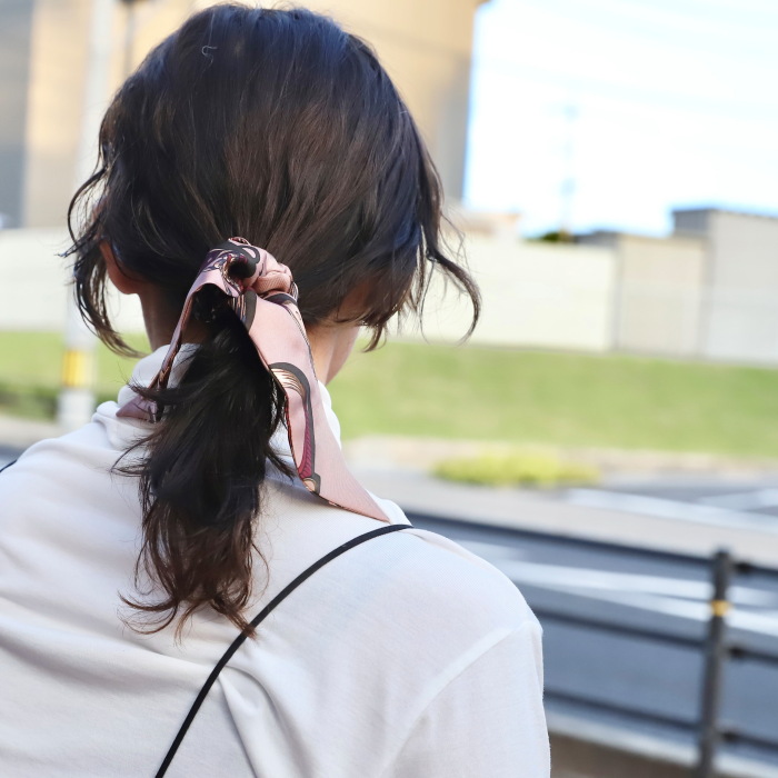 manipuri マニプリ ヘアアクセ リボン シュシュ スカーフ柄