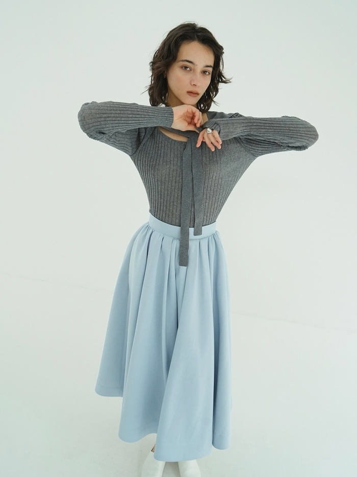 CLANE（クラネ） 即日発送 正規商品 シアー リブ リボン ニット