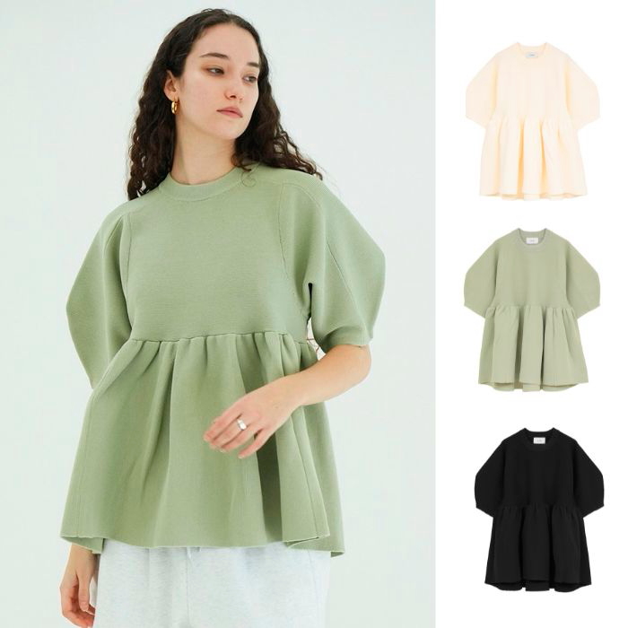 CLANE（クラネ） 即日発送 正規商品 ペプラムハーフスリーブニット