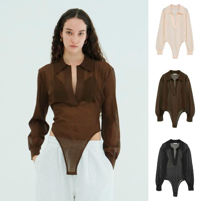 CLANE（クラネ） 正規商品 スキッパーニットボディスーツ SKIPPER KNIT