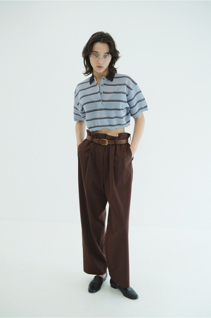 CLANE（クラネ） 正規商品 シアー ポロ ニット トップス SPONGY SHEER