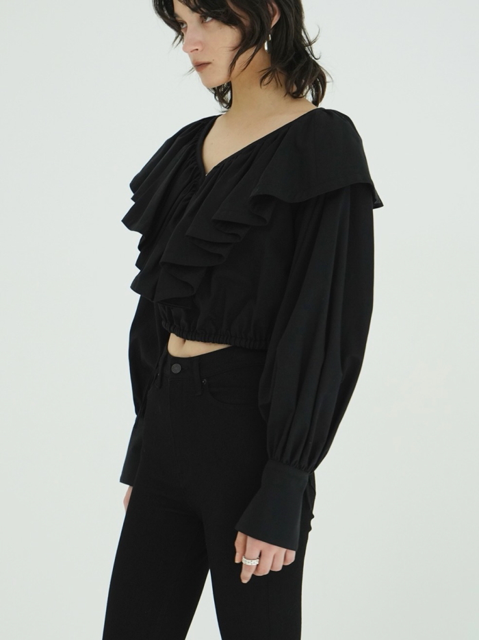 CLANE（クラネ） 即日発送 正規商品 フリルカラー ショート ブラウス