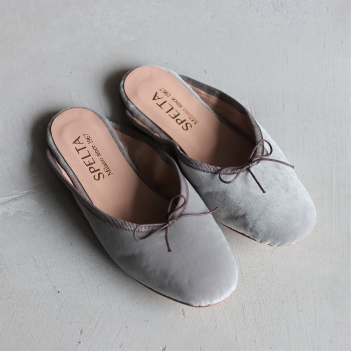 SALE 60%OFF スペルタ シューズ SPELTA OLGA MULE VELLUTO GRIGIO バレエシューズ ベルベット スリッパ  ライトグレー LIGHT GRAY 2020秋冬新作