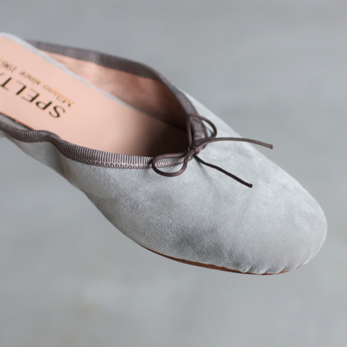 SALE 60%OFF スペルタ シューズ SPELTA OLGA MULE VELLUTO GRIGIO バレエシューズ ベルベット スリッパ  ライトグレー LIGHT GRAY 2020秋冬新作