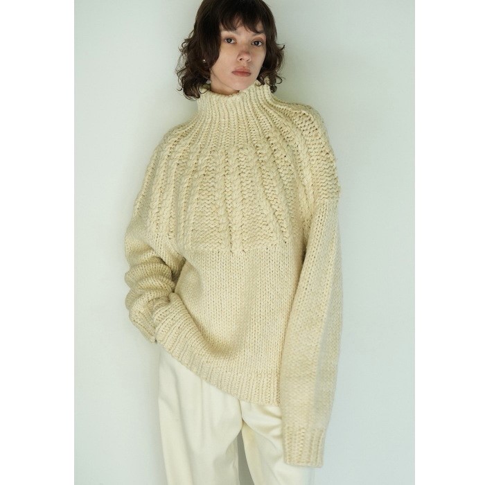 CLANE 正規商品 ニット クラネ チャンキー ケーブル ハンド ニット トップス CHUNKY CABLE HAND KNIT TOPS  アイボリー IVORY 2023秋冬新作