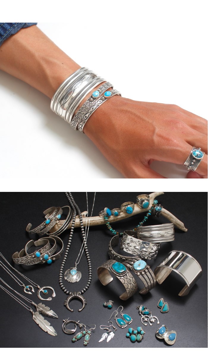 インディアンジュエリー ワイド バングル ナバホ Ben Tahe Silverの