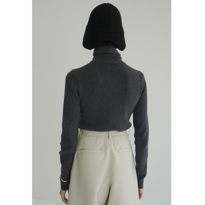CLANE ファードットニットトップス クラネ　グレー　長袖　正規品　1 ウール CLANE 正規商品 トップス クラネ ジップアップ タートル ニット