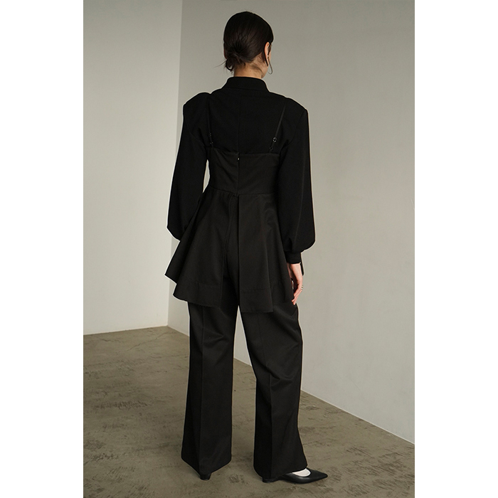 SALE 30%OFF CLANE 正規商品 オールインワン クラネ ペプラム ビスチェ オールインワン PEPLUM BUSTIER ALL IN  ONE ブラック BLACK 2024秋冬新作