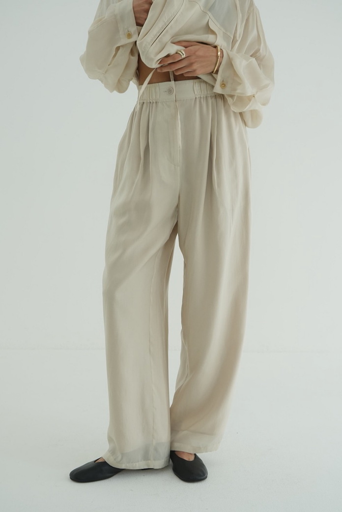 CLANE 正規商品 ボトムス クラネ シアー エアリー パンツ SHEER