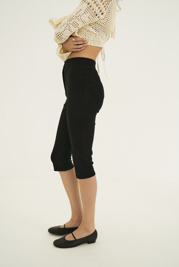 CLANE 正規商品 ボトムス クラネ カプリ リブ パンツ CAPRI RIB