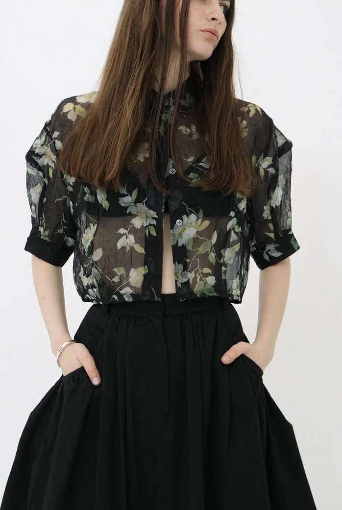 CLANE - ラインストーンシアートップス - RHINESTONE SHEER TOPS