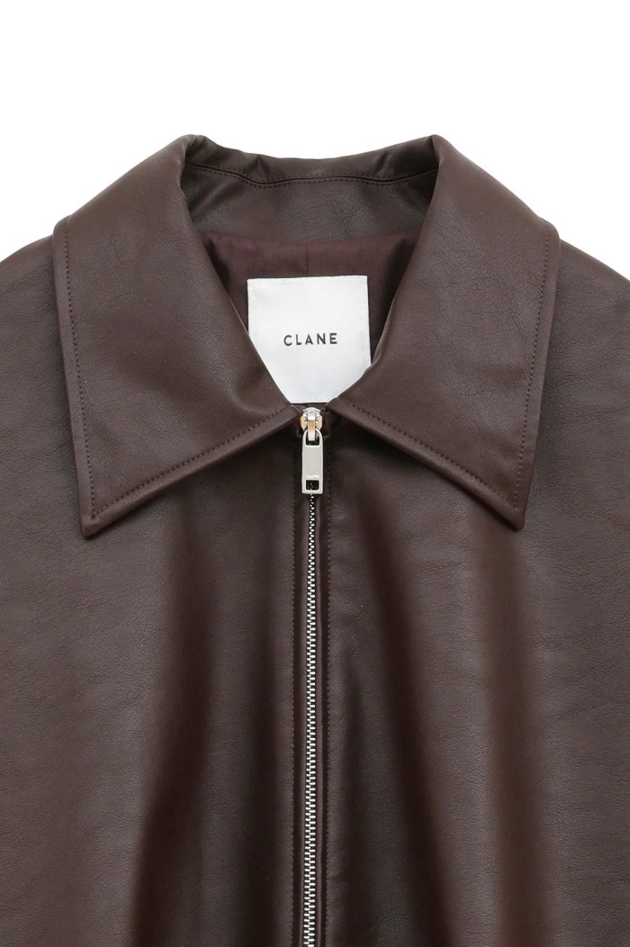 clane レザージャケット　黒 セール】LEATHER SWITCHING OVER JACKET（カバーオール）｜CLANE