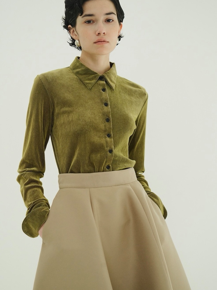 CLANE（クラネ） 正規商品 トップス チュールフロッキー シャツ TULLE