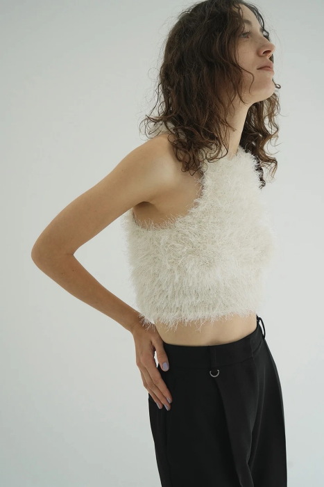 トップス CLANE AMERICAN SLEEVE KNIT TOPS CLANE（クラネ） 正規商品 シャギー アメリカン スリーブ ニット