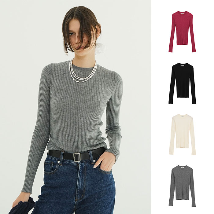 CLANE（クラネ） 正規商品 トップス シアー リブニット トップス SHEER