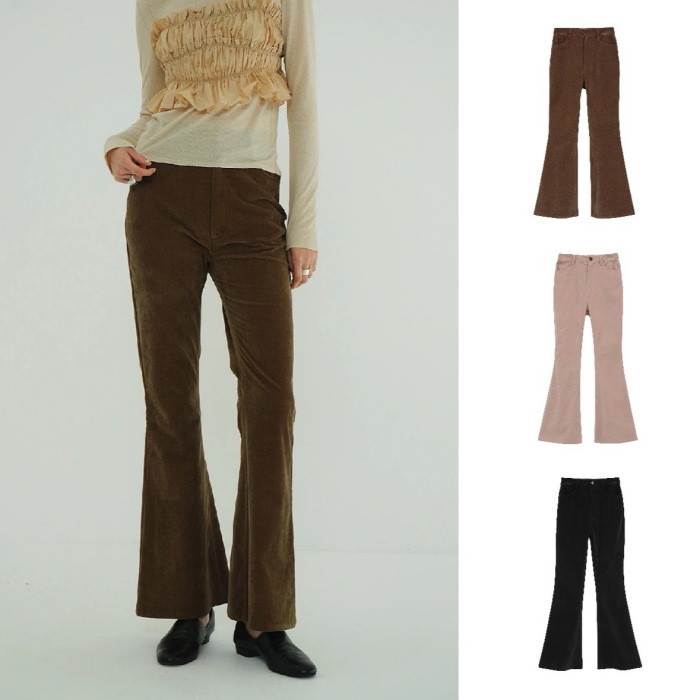 CLANE フレアパンツ　VELVET BELL BOTTOMS CLANE（クラネ） 正規商品 ボトムス ベルベット ベルボトム VELVET