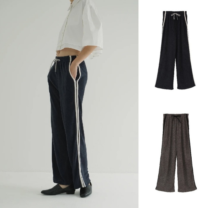 新品【CLANE クラネ 】パイルラインパンツ ネイビー サイズ1 CLANE - パイルラインパンツ - PILE LINE PANTS - NAVY | ADDICT
