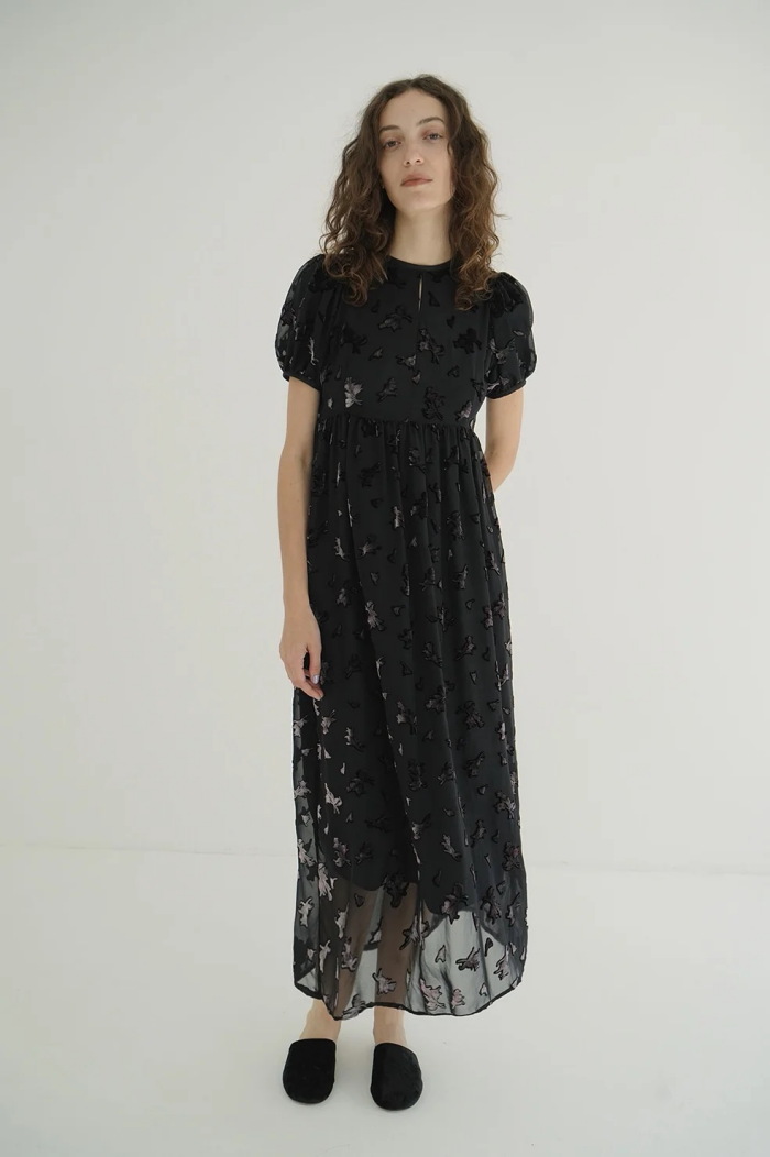 CLANE（クラネ） 正規商品 ワンピース フラワー オパール パフ