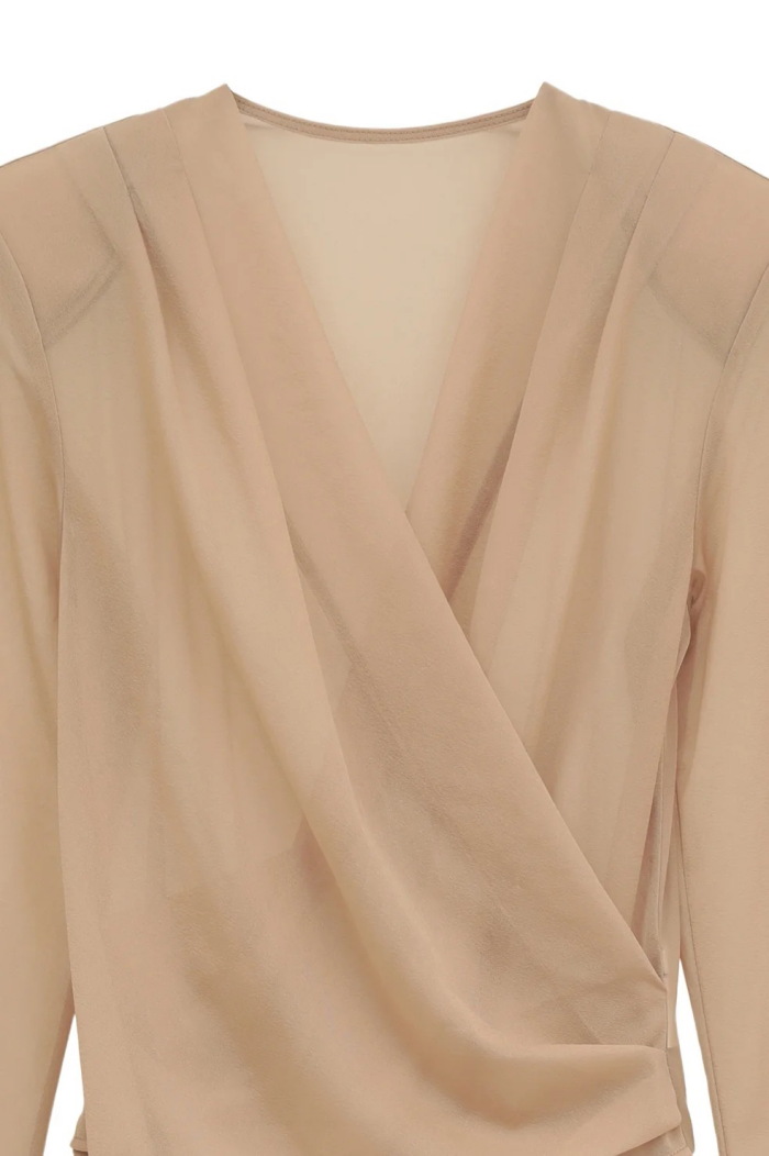 CLANE（クラネ） 正規商品 シアー ドレープ ボディ スーツ SHEER DRAPE