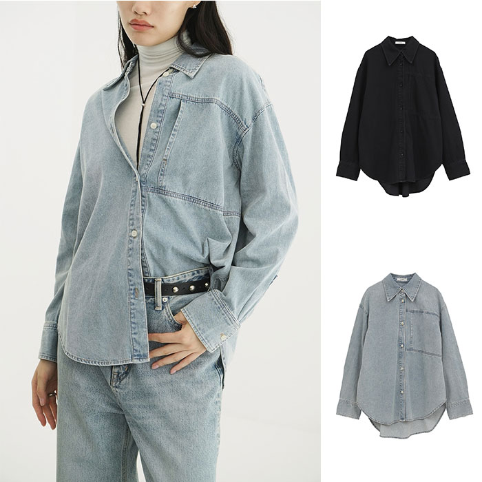 クラネ CLANE コンパクト デニム シャツ COMPACT DENIM SHIRTS 【2025 新作】 CLANE（クラネ） 正規商品トップス コンパクト デニムシャツ COMPACT