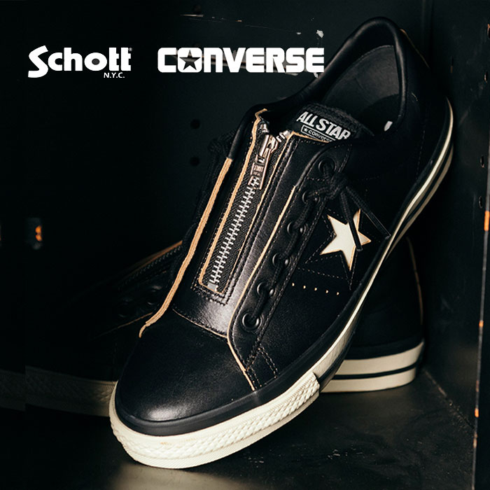 ショット×コンバース 　ONE STAR Z / Schott CONVERSE ONE STAR Z Schott BLACK（コンバース ワンスター Z ショット