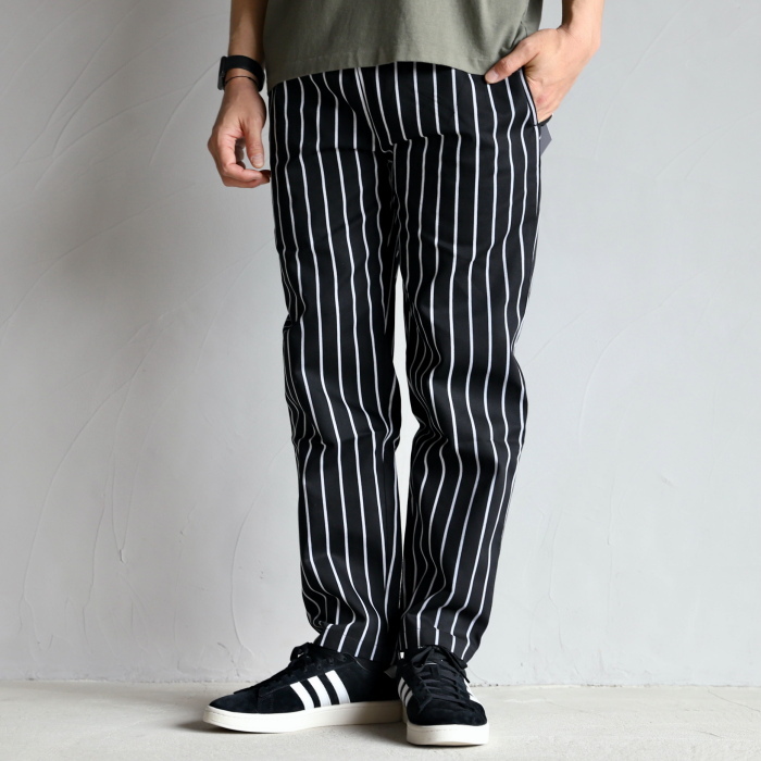 再入荷 COOKMAN シェフパンツ ユニセックス クックマン シェフパンツ Chef Pants ストライプブラック Stripe Black  2021春夏新作