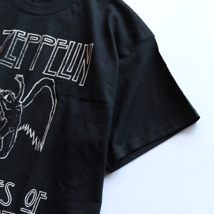 バンドT ロックT 通販 Tシャツ メンズ レディース レッド・ツェッペリン USA77 Led Zeppelin 天使 スワンソング・レコード ロゴ  ブラック Black 2023春夏新作