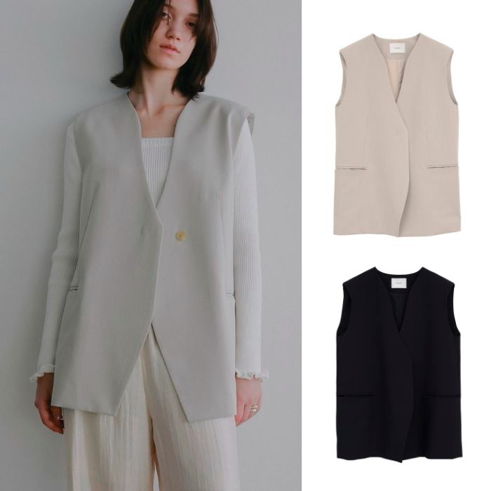 MANOF（マノフ） 正規商品 ベスト ジレ カラーレス ジレ COLLARLESS