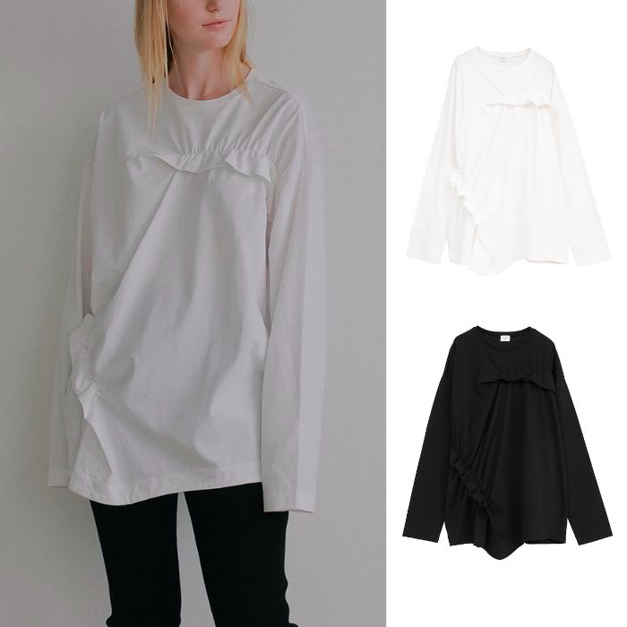 MANOF（マノフ） 正規商品 トップス フリル ロング Tシャツ FRILLED