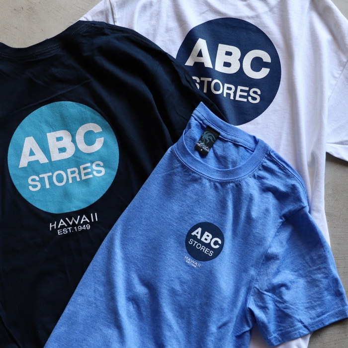 ABCストア ハワイ Hawaii ABC STORES 正規品 ユニセックス クラシック Tシャツ ホワイト/ネイビー/杢ブルー