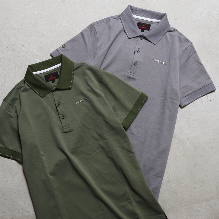 ブリーフィング ゴルフ メンズ ポロシャツ BRIEFING GOLF ベーシック ポロ シャツ BASIC POLO グレー/オリーブ  GRAY/OLIVE 2色展開 2022春夏新作