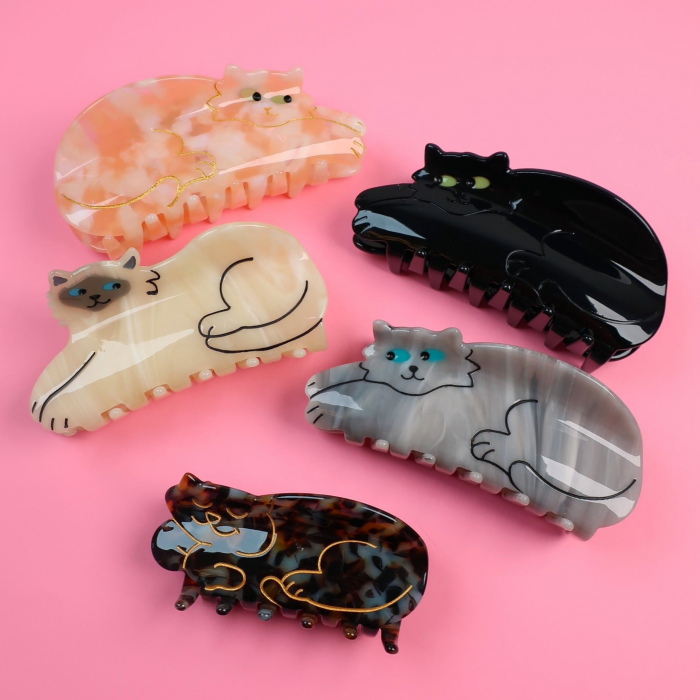 ククシュゼット 正規商品 ヘア アクセ クリップ 猫 黒猫 Coucou