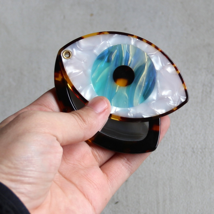 ククシュゼット 正規商品 コンパクト ミラー スライド式 ミニ 目 個性