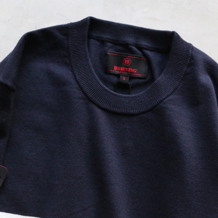 ブリーフィング ゴルフ メンズ ニット BRIEFING GOLF MS バイカラー クルーネック ニット MS BI-COLOR CREW NECK  KNIT ネイビー NAVY 2021秋冬新作