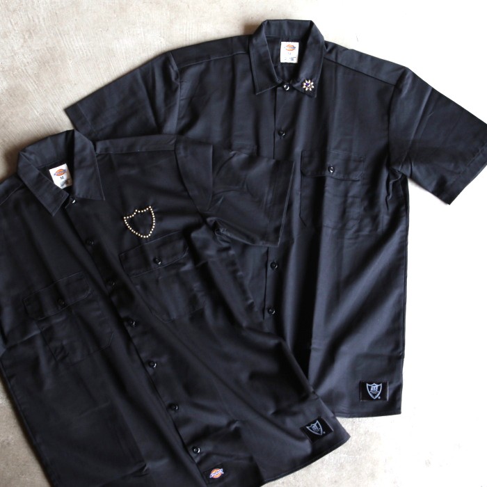 新品 Dickies × HTC 半袖ワークシャツ M 黒 スタッズ d1574.jpg